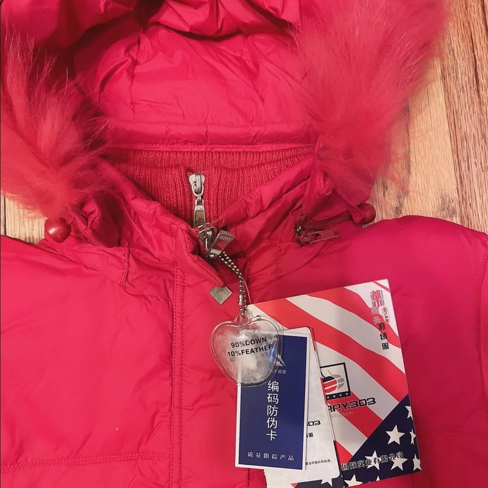 Red Winter Down Puffer Jacket